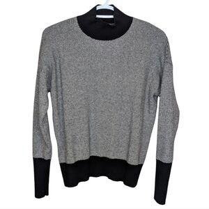 Rachel Zoe Turtleneck Sweater in Black and Gray with Classic Fit